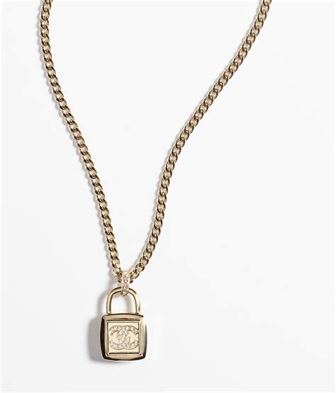 chanel lock and key necklace|gold chanel necklace.